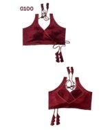 Maroon sleeveless blouse