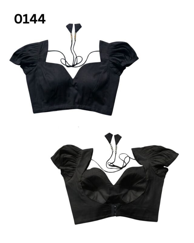 Black puff sleeve blouse