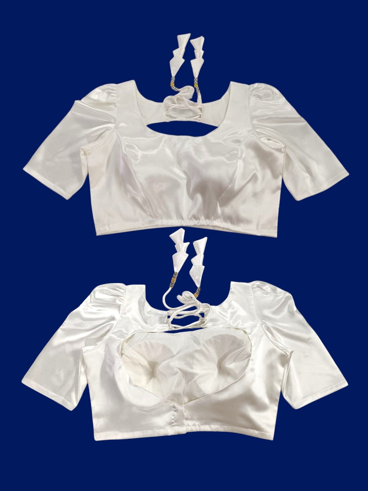 Fashionable Silk White color-Blouse for Women